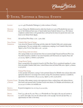 Chateau Ste. Michelle - Tours Tastings & Events