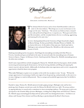 Chateau Ste. Michelle White Winemaker David Rosenthal