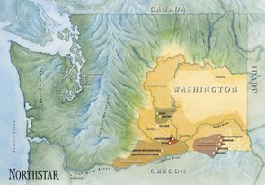 Northstar Vineyard Sourcing Map Key vineyard sites in Walla Walla and Columbia Valleys