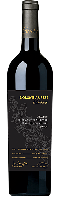 Columbia Crest 2014 Reserve Malbec, Spice Cabinet Vineyard Horse Heaven Hills Alternative Bottle Shot