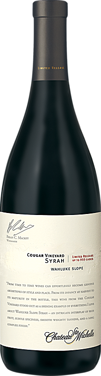Chateau Ste. Michelle 2013 Limited Release Cougar Vineyard Syrah Wahluke Slope