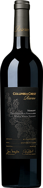 Columbia Crest Reserve Merlot Pheasant Run Vineyard Bottle Alternative Bottle Shot