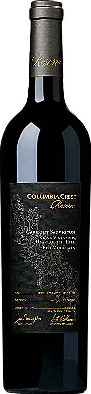 Columbia Crest 2014 Reserve Cabernet Sauvignon Kiona Vineyards, Heart of the Hill Red Mountain Alternative Bottle Shot
