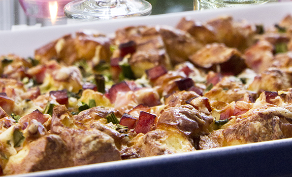 Ham, Asparagus and Goat Cheese Strata