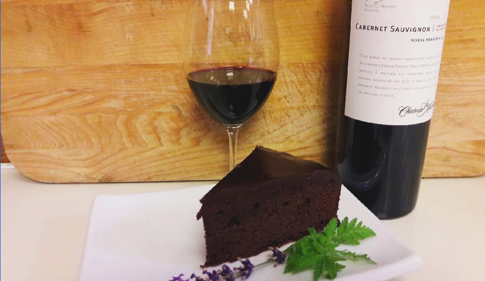 Dark Chocolate Cake with Cabernet Sauvignon Glaze