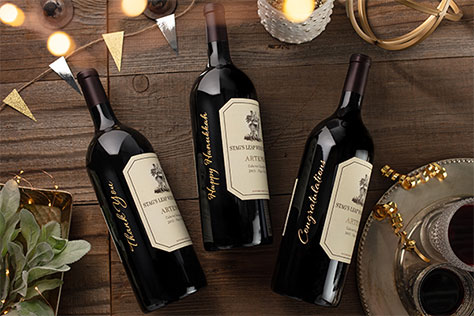 Etched magnum bottles of Artemis