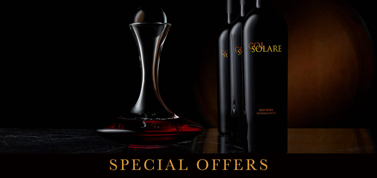 Bottles of Col Solare with "Special Offers" text