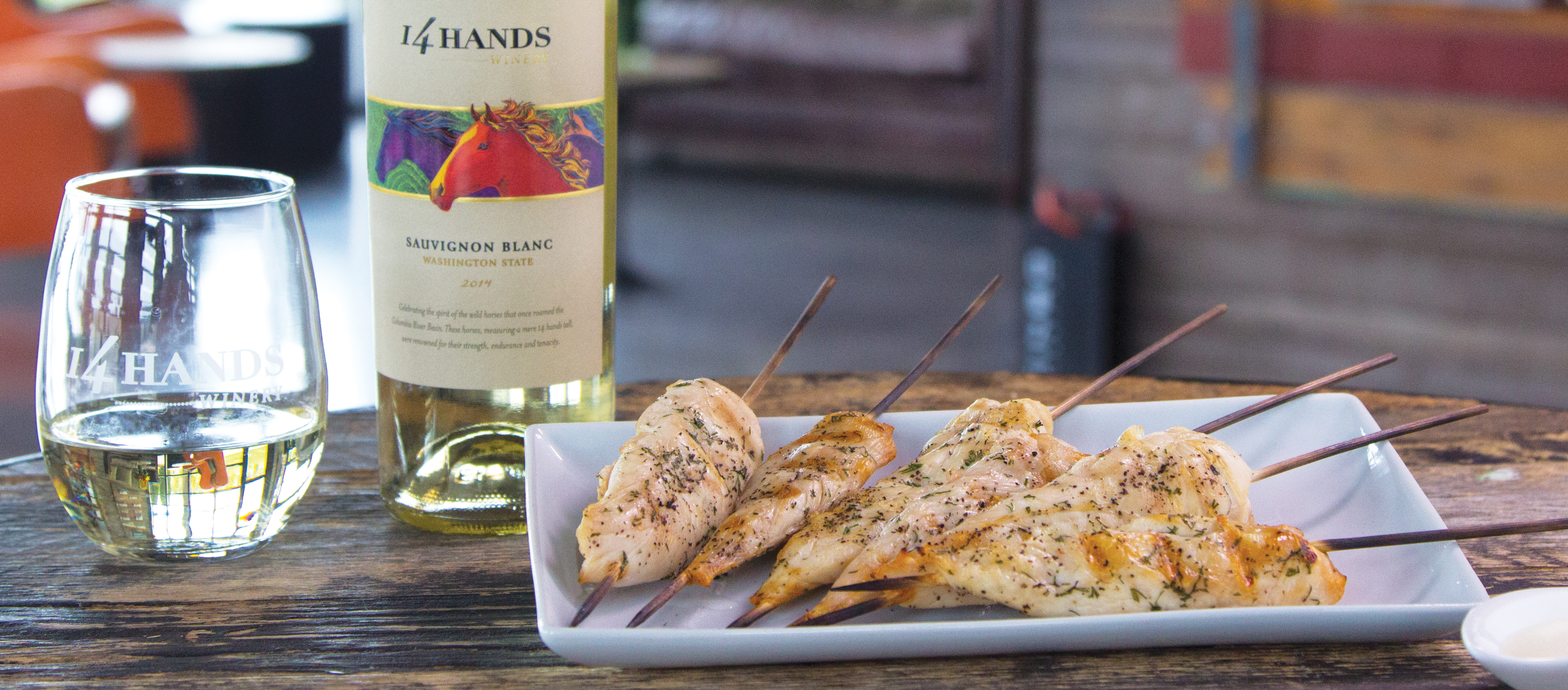 CHILLED CHICKEN SKEWERS WITH CITRUS SAUCE