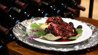 Peppercorn-Crusted Wild King Salmon with Cabernet Franc
